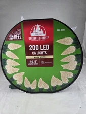 New C6 Enchanted Forest Warm White LED LIGHTS. 200 LED LIGHTS 50 FEET STRING.