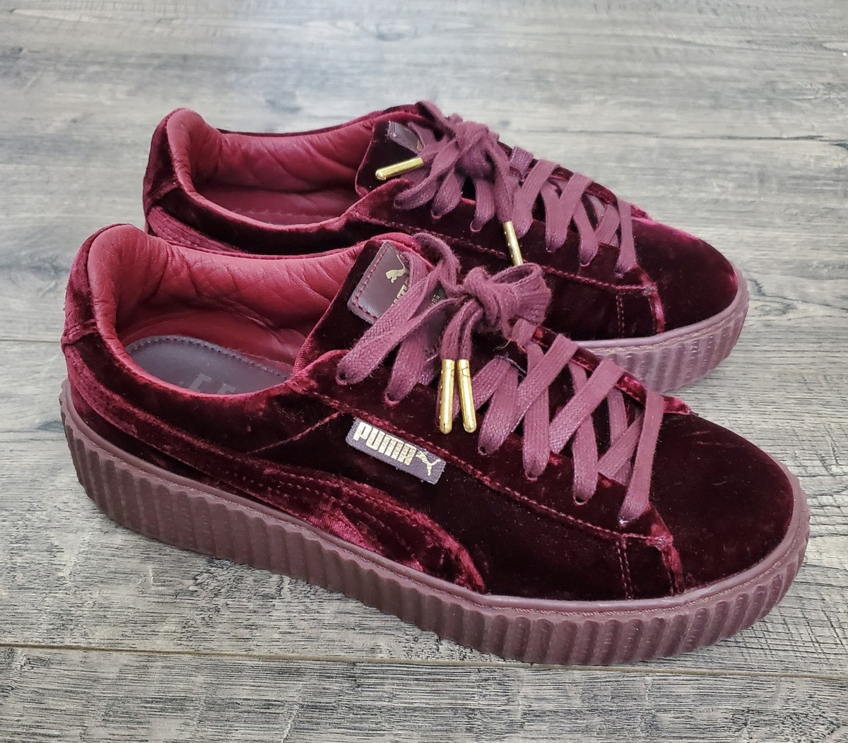 Puma Fenty Maroon Size PUMA Fenty X Velvet Creeper Burgundy