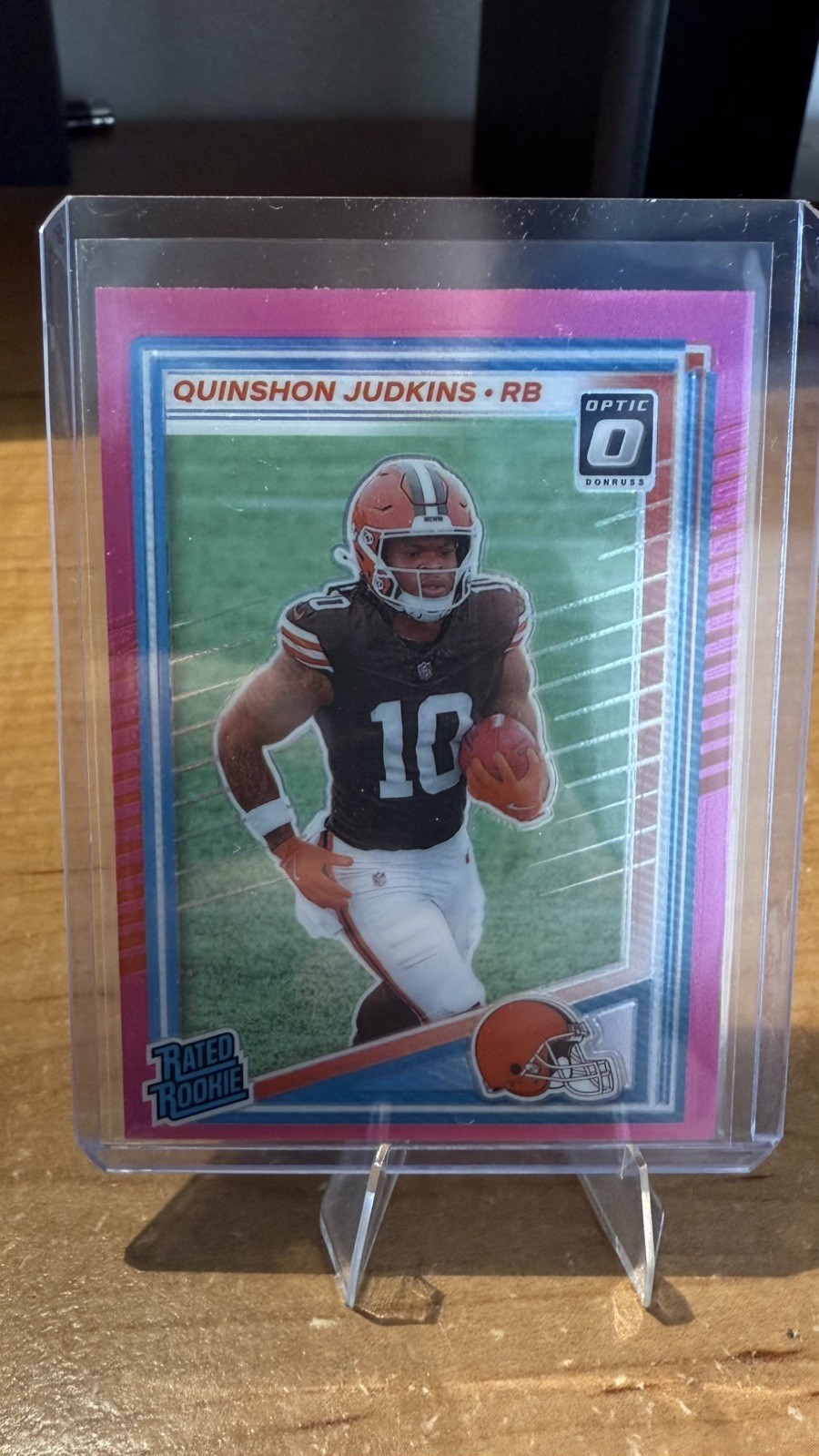 2025 Donruss Football Quinshon Judkins #330 Optic Preview Pink Rookie Browns