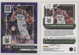 2022-23 Panini Donruss Optic Purple Shock Prizm Giannis Antetokounmpo #75