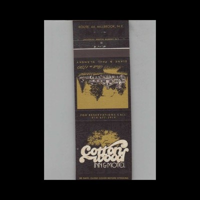Matchbook Cover Cottonwood Inn & Motel Millbrook NY
