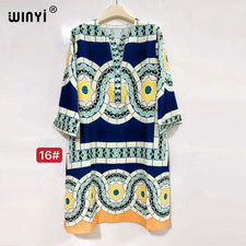 Floral Print Maxi Kaftan Dress for Women Luxury Bohemian Muslim Abaya Dubai Par