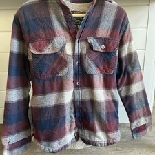 Men  s Grizzly Mountain Plaid Lined Button Up Size S