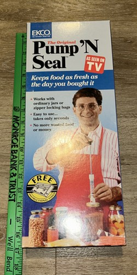 #ad #ad As Seen On TV The Original Pump #x27;N Seal 1994 Rare Vintage Ekco NIB Jars Zip Lock $34.99