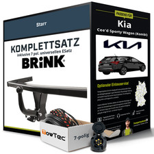 Für KIA Cee'd Sporty Wagon Typ JD Anhängerkupplung starr +eSatz 7pol uni 12- AHK