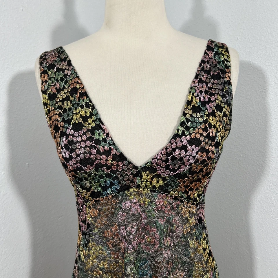 Vestido sin mangas Free People para mujer mediano íntimamente no me olvides de malla metálica encaje Foto 2 de 4