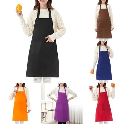 Kitchen Chef Bib Apron Cooking 2 Pockets Waterproof Butcher Catering Restaurant