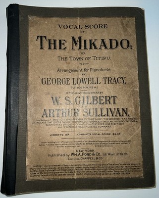Opera The Mikado, Vocal Score Book Gilbert Sullivan G. Schirmer Edition Antique