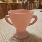 Vintage Hazel Atlas Pink Open Sugar Dish Replacement Milk Glass Double Handle
