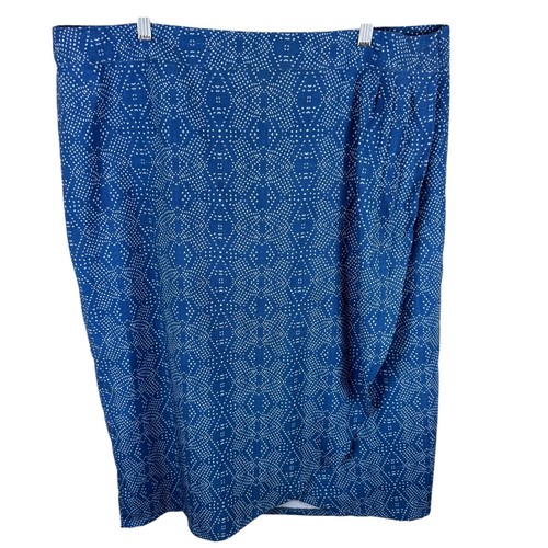 Rip Skirt Blue White Patterned Swim Coverup Wrap Midi Skirt Quick Dry Light XXL