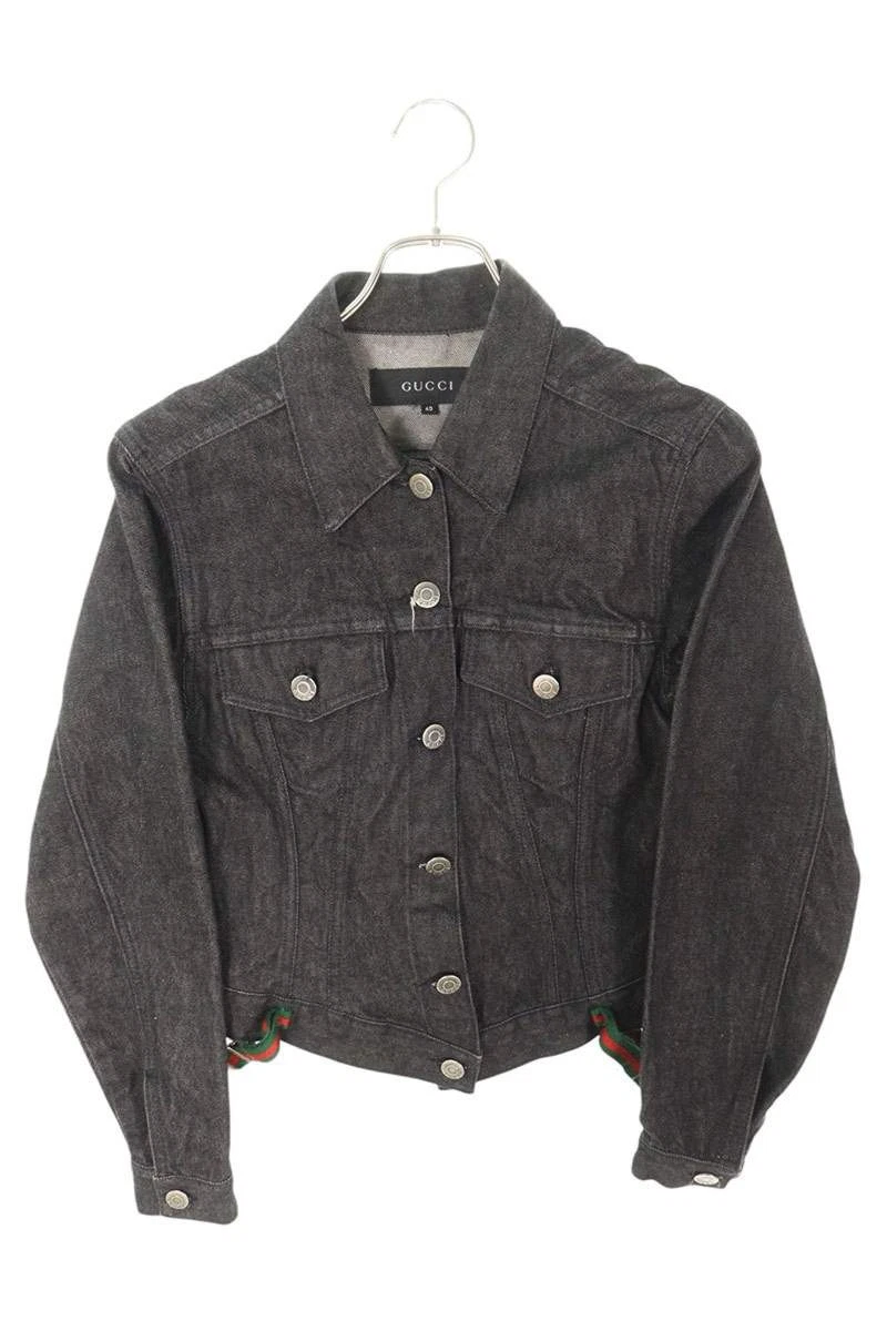 Gucci taille 40 5682 ruban ligne ceinture coton denim veste noir 422052 Bs99 Bb4 Up