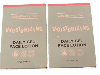 Global Beauty Care Moisturizing Daily Gel Face Lotion 1.7oz Set Of 2! New Viral