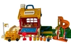 Vintage Fisher Price Little People School House & Playground With Figures Bus