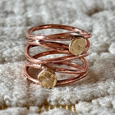 Solid Copper Brass Minimalist Healing Handmade Unisex Ring, Fancy Rings
