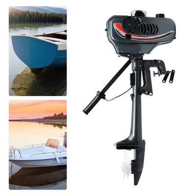 2 Stroke 3.5HP Outboard Motor Air/Water Cooling System Fishing Boat Engine 49cc