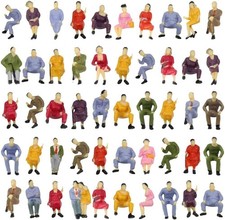P4302 50Pcs All Seated Sitting Figures O Gauge 1/50 Scale Seated People Railway