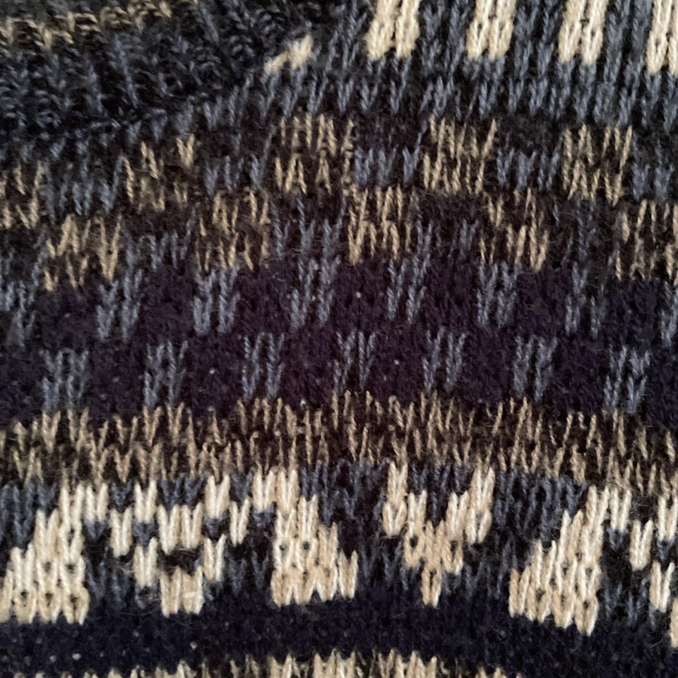 Vintage 90s Sweater Mens Basic Editions Knitted Grandpa Blue Gray L Large - Image 3 of 4