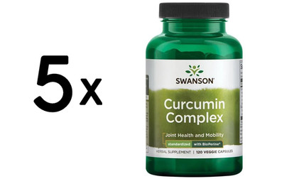 5 x Swanson Curcumin Complex, 700mg - 120 vcaps (533,30 EUR/kg)
