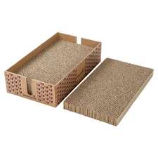 SmartyKat Super Scratcher & Stacker Box, Wide Corrugated Cat Scratcher