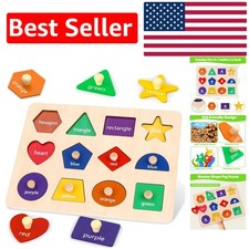 Colorful Wooden Shape Puzzles for Toddlers Age 1-3, Perfect for Early Learning