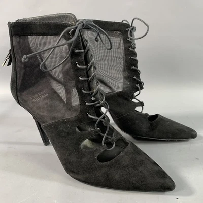 STUART WEITZMAN Bottes En Daim Texturé Noir, Mesh, Taille 9 - Photo 1/4