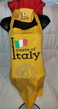 Taste Of Italy Chefs Apron And Hat . Hat Is Apron  Adjustable.  One Size Fits Al