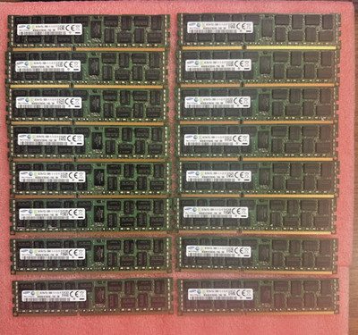 Lot of 16 Samsung 8GB 2Rx4 PC3L-12800R REG ECC Server Memory, M393B1K70DH0-YK0
