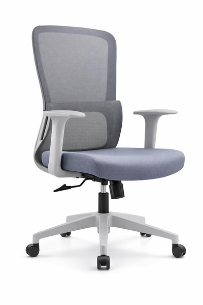 Ergonomischer Grauer BüRostuhl Mit NetzrüCken, Verstellbaren Armlehnen-image
