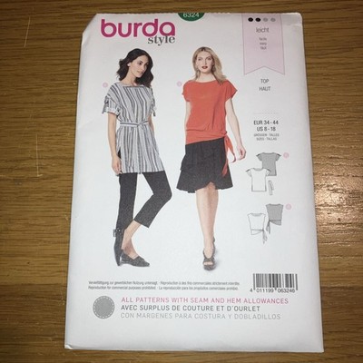 Neues Burda Schnittmuster Top Größe Eur 34 bis 44 Nr. 6324
