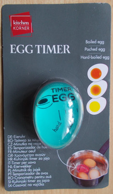 Eieruhr, Egg Timer, zum Mitkochen, mit Farbwechsel, ca.5cm, Türkis, Kunststoff