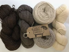 5 Skein GREAT BRITISH YARNS OMBRE HAP SET Union Range BFL & Masham Undyed Wool