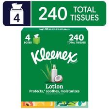 240 Total Tissues, 3-Ply, Lotion with Coconut Oil Facial Tissues