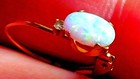 14K Solid Yellow Gold Natural, Oval Cut, Fire Opal Drop/Dangle Single Earring  — photo 2
