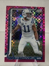 Topps 2025 Chrome Pink X-Fractor Michael Pittman Jr. #126 Colts Football Card