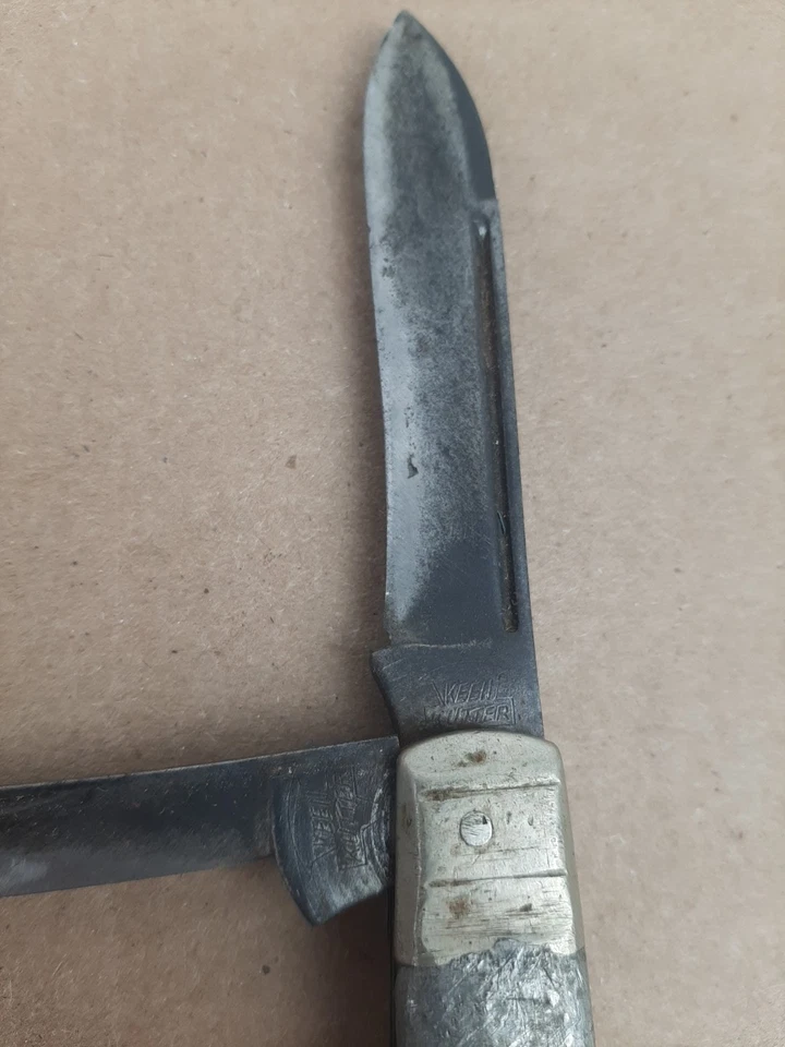 Vintage Keen Kutter K2203 2-Blade Pocket Knife Bone Handle/Aluminum  - Image 2 of 4