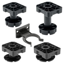 Kitchen Cabinet Adjustable Feet Leg Heavy Duty 450kg Plastic Black Furniture