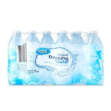 Great Value Purified Drinking Water Bottled 16.9 fl oz 24 Pack Bulk Refreshing