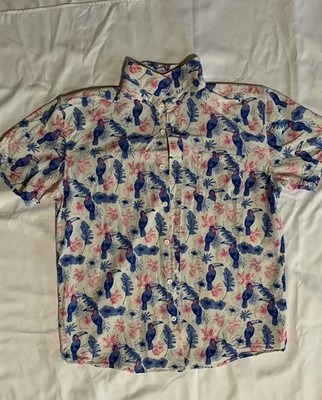 Tipsy Elves Kurzarmhemd Herren XL Tukan Blumen Print Sommer