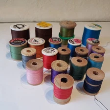 Lot of 20 Vintage Sewing Thread Wood Spool Mixed Colors Sizes New Used