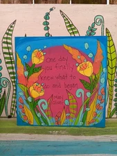 Mary Oliver Quote - Inspiring Painting on 10x10 wood panel, The Journey Poem Art