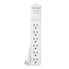6-Outlet Surge Protector, 12 Ft. Cord, 600 Joules, White