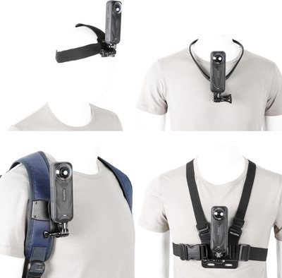 Accessories Kit for Insta360 X5 X4 ONE X3 X2 X GO 3S RS R, 4In1 Chest Strap Harn