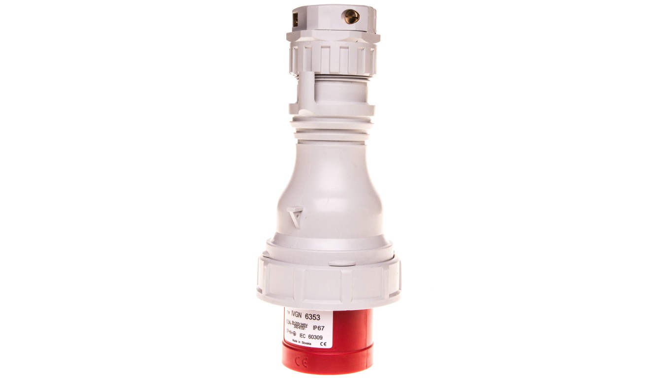 5P 63A 400V Portable Plug Red IP67 IVGN 6353