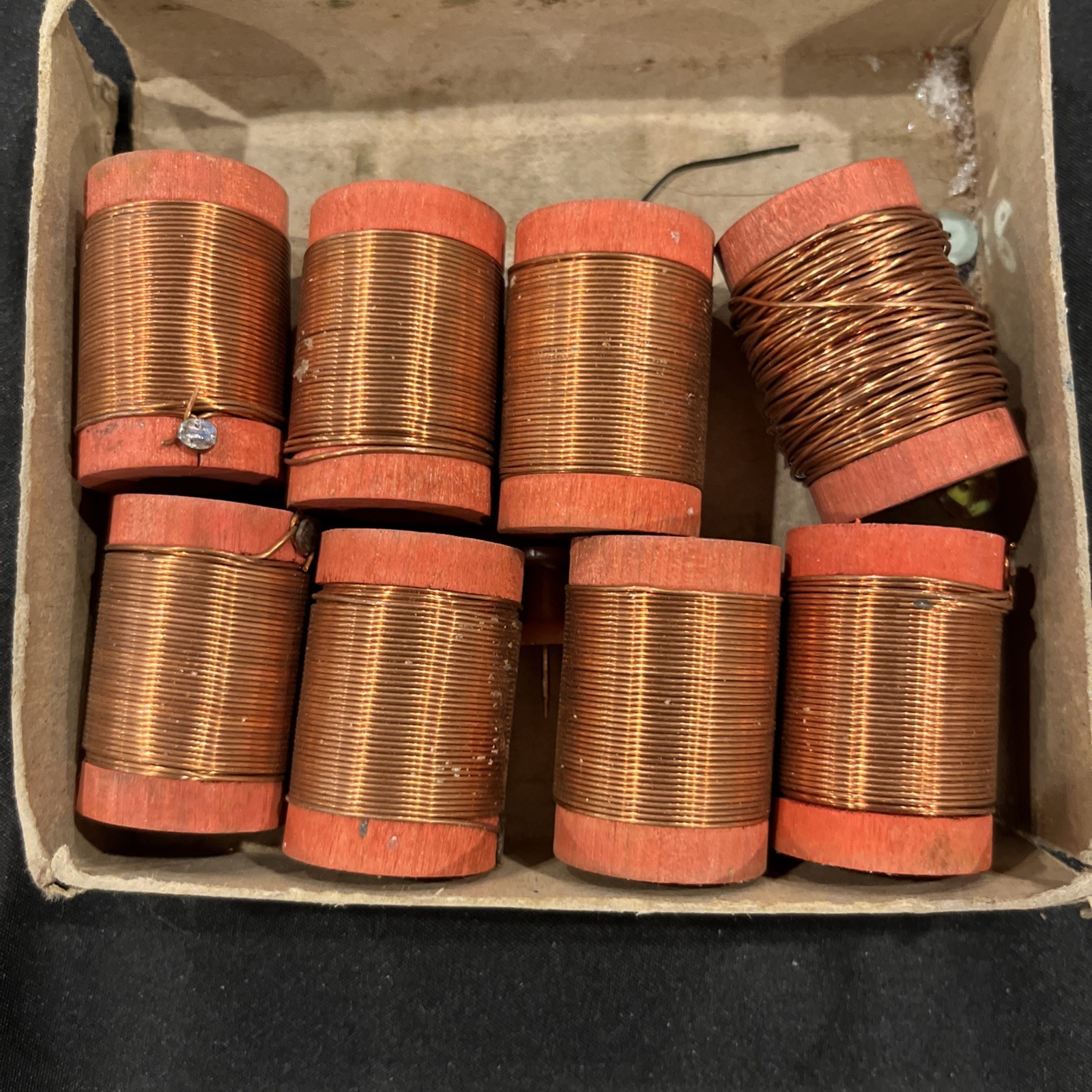 Vintage 1oz Spool Tate COPPER WIRE LOT of 8 22 gauge Bulk