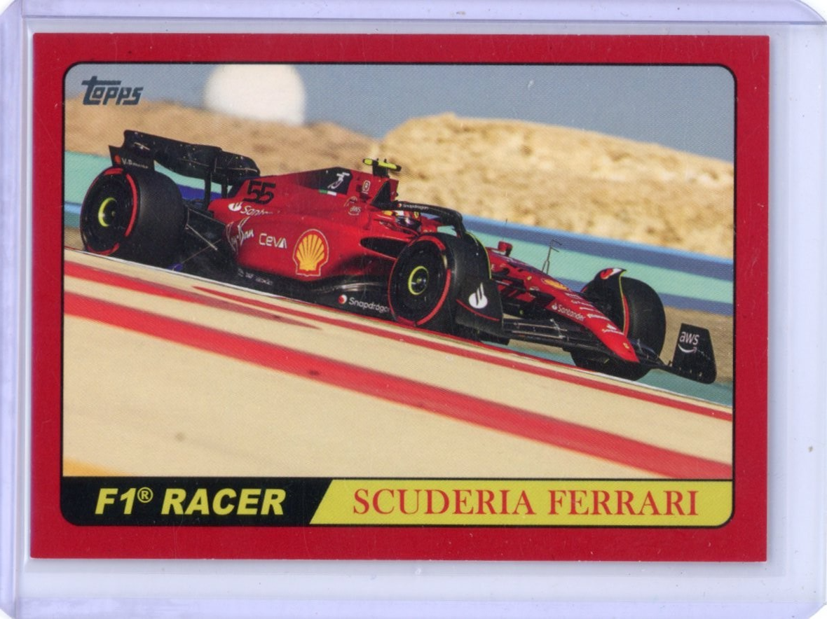 Carlos Sainz 2022 Topps Formula 1 1968 Topps Hot Rod Red /5 #T68