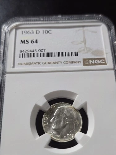 1963-D 10C Roosevelt Dime NGC GRADED MS64 FLASHY 👀 🔥 PL