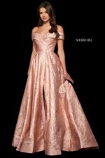 Sherri Hill Rose off-the-shoulder Ball Gown 54024 Size 14