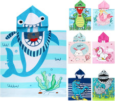 Novforth Kids Beach Towel for Boys Girls, Hooded Bath Towel Wrap, Toddler Pool T