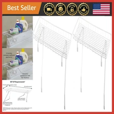 Over-Washer Storage Shelf 2-Pack | Organize Laundry Room Supplies | White
