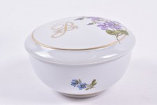 Ludwigsburg Porzellan - Deckeldose Bonbonniere - Blumen Veilchen Monogramm